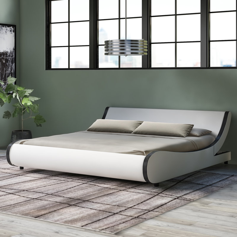 Orren Ellis Karr Upholstered Low Profile Platform Bed & Reviews